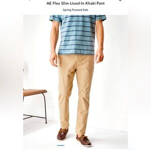 American Eagle Outfitters Flex Slim Lived-In Khaki Pant - Tan size 29x 32